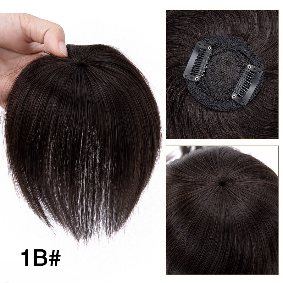 Leeons Women Breathable Hair Pieces 2 Clip In One Piece Hair Extension Wig Increase The Amount Of Hair On The Top Of The Head: 1b