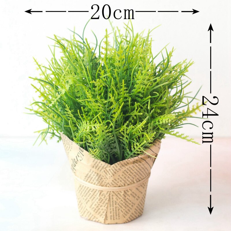 Kunstige grønne planter bonsai simulation plast lille træ potte plante potte ornamenter hjemmebord havedekoration 1 stk.