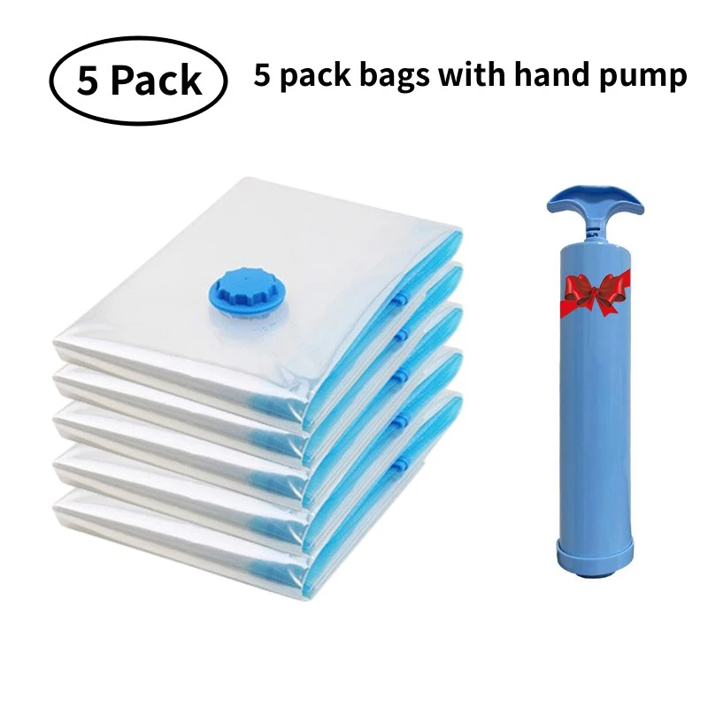 Vakuumförvaringspåsar för garderobsorganisatör vakuumförseglingspåse platsbesparande påsar för kläder kuddefilt resevakuumpåse paket: 3xl / Grå