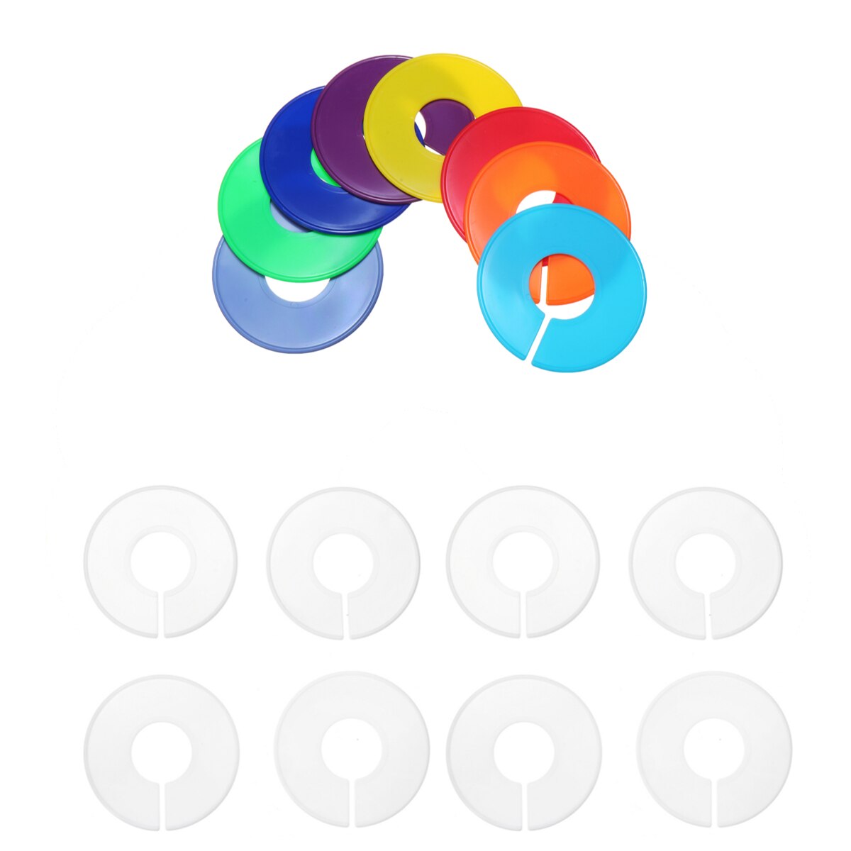 8 stk diy baby klær størrelse skillevegger plast klær merking ringe størrelse skillevegger plagg størrelse koder runde kleshengere stativ