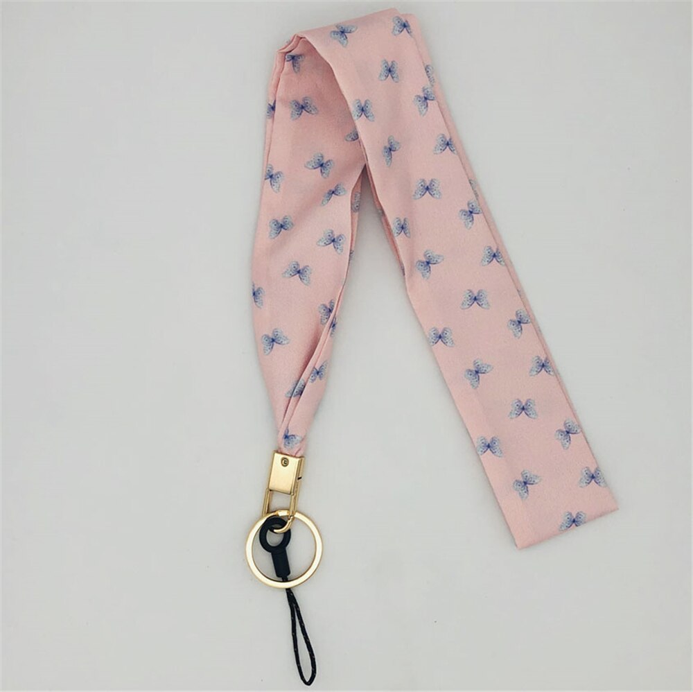Butterfly Wide Neck Strap Lanyards For keys ID Card Gym Mobile Phone Straps USB badge holder DIY Hang Rope Lariat Lanyard