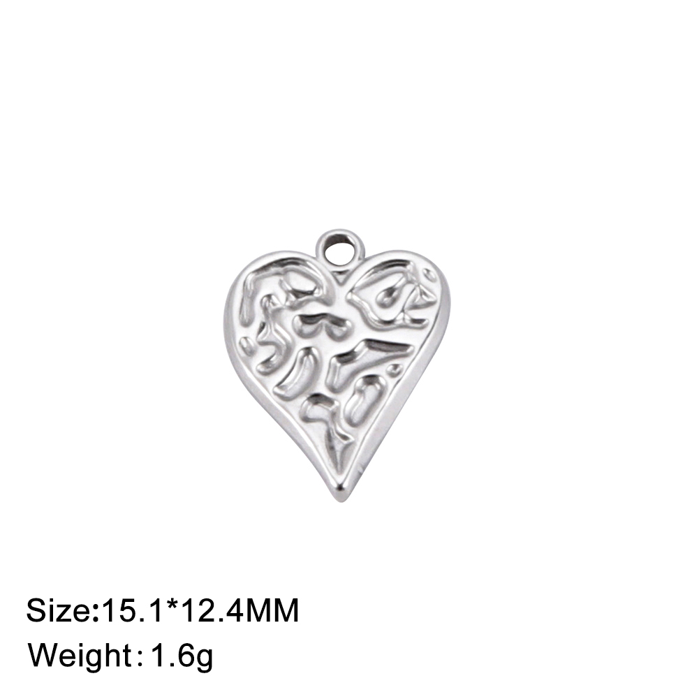 EUEAVAN-5 unids/lote de abalorios de acero inoxidable, collar con colgante de amor y corazón, suministros de fabricación de joyería DIY para mujer, hechos a mano al por mayor: Oro / PLATEADO