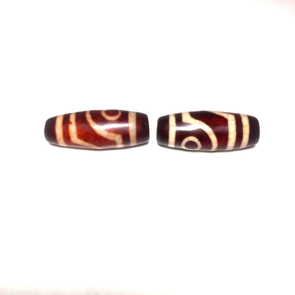 Tibet ágata abalorio Dzi naranja rojo hombres grandes ojos de tigre dientes 13*33mm dragón ágata cuentas de los hombres y las mujeres de la joyería DIY