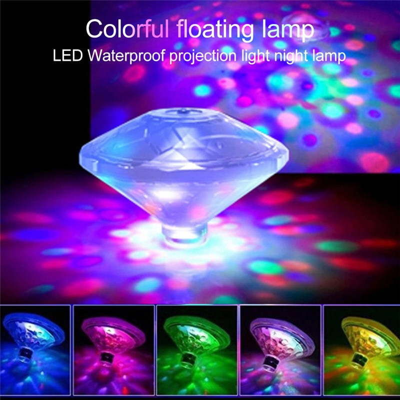 Floating Underwater Light RGB Submersible LED Disco Light Glow Show Swimming Pool Tub Spa Lamp Bath Light