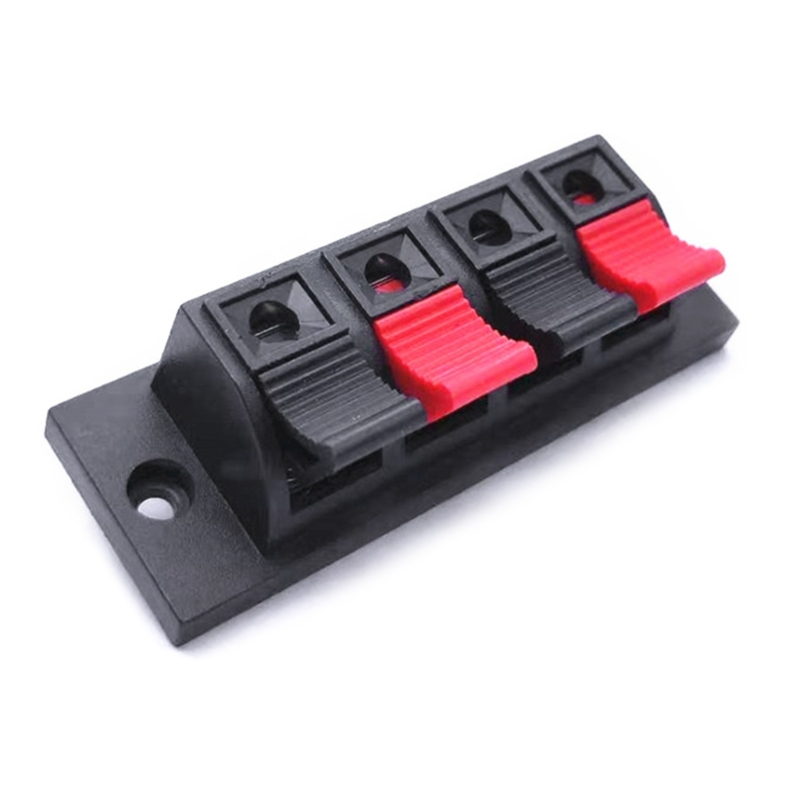 5pcs Speaker Terminal Block Stereo Speaker Strip Shape Push Release Connector Plate 4 Position