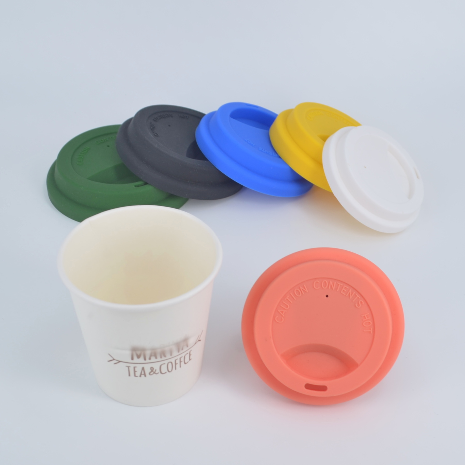 Use For 65/70/75/80/85/88MM Reusable Silicone Cup Lids Fresh Cover Silicone Insulation Anti-Dust Cup Cover Coffee Mug Lids