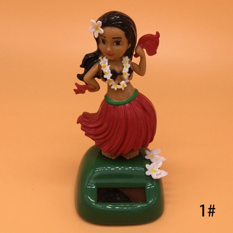 Solar Powered Swing Toy Environmental Dancing Car Decor Durable Hula Girl: red a