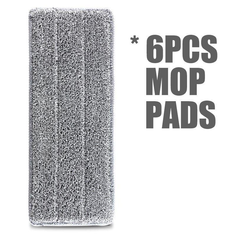 SDARISB Microfiber Mop Floor Cleaning Hardwood Hand Free Washing Mop Laminate Tile Floor Cleaner Mop Dry Wet Mop Cleaning Tools: 6 pcs rags
