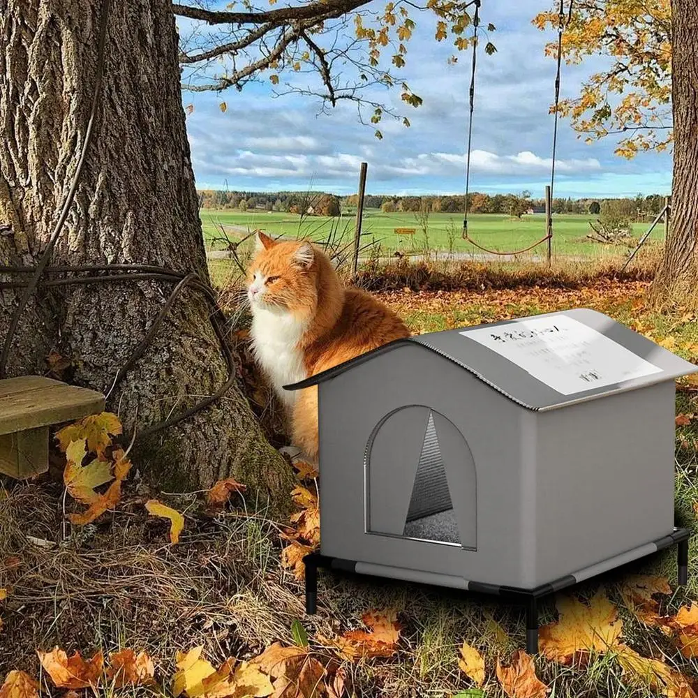 Waterdicht Verdwaalde Kattenhuis Buiten Wilde Kattenhuizen Ingesloten Huisdierentent Koudbestendig Huisdierhuis Winter Warm voor Buiten