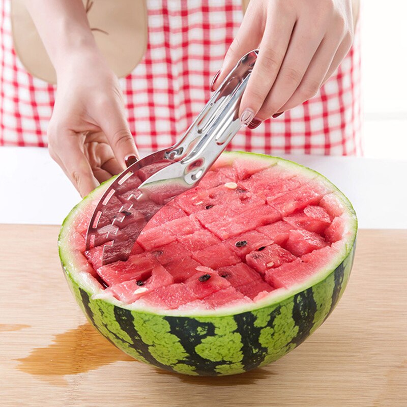Rustfrit stål vandmelon skærer split afskårne blomst køkken multifunktion frugt påskærer melon skærer frugt maskine salat værktøj