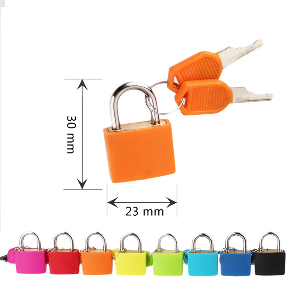 Metal and plastic Small Mini Strong Steel Padlock Travel Suitcase Diary Lock With 2 Keys Colored plastic case padlock G815
