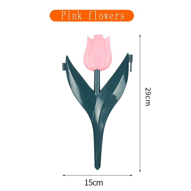 Simulation de fleur de tulipe, clôture en plastique, clôture de jardin, décoration de pelouse, paysage, décorations de cour extérieure: Rose