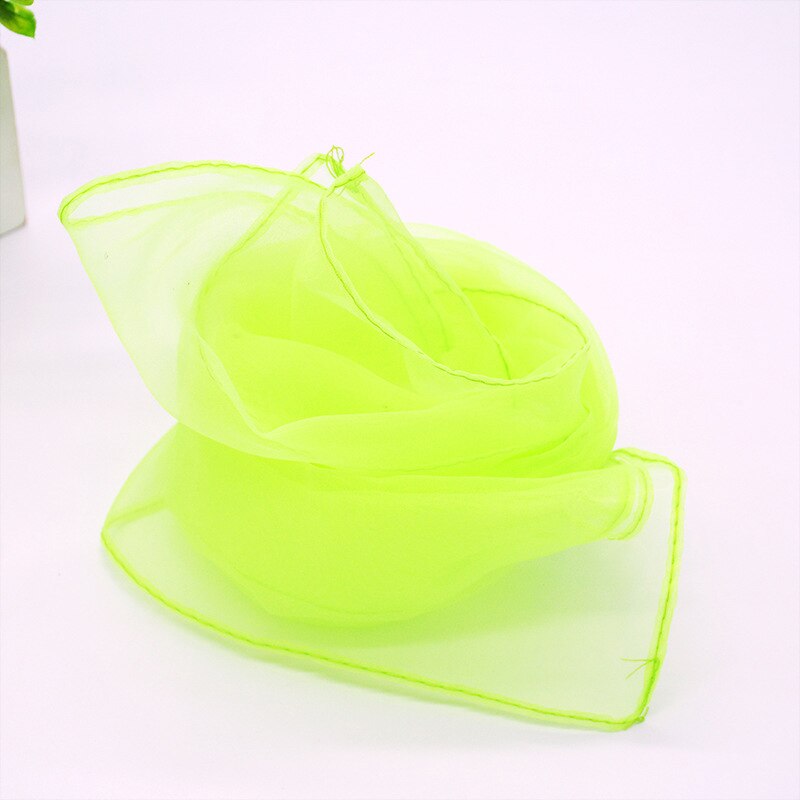 Fille Performance petits foulards danse foulards Imitation de soie petits carrés Candycolor couleur unie belle écharpe: light green