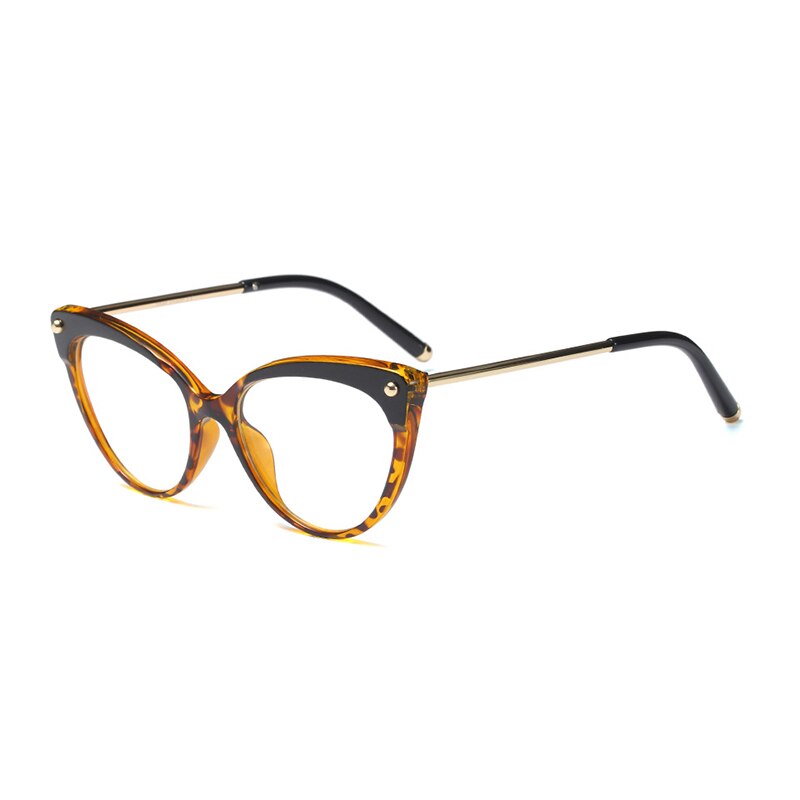 Frauen Optische Brillen Rezept Metall Beine und Acetat Rand Brille für Frauen Brillen Brillen Rahmen Katze-Auge Stile: C6