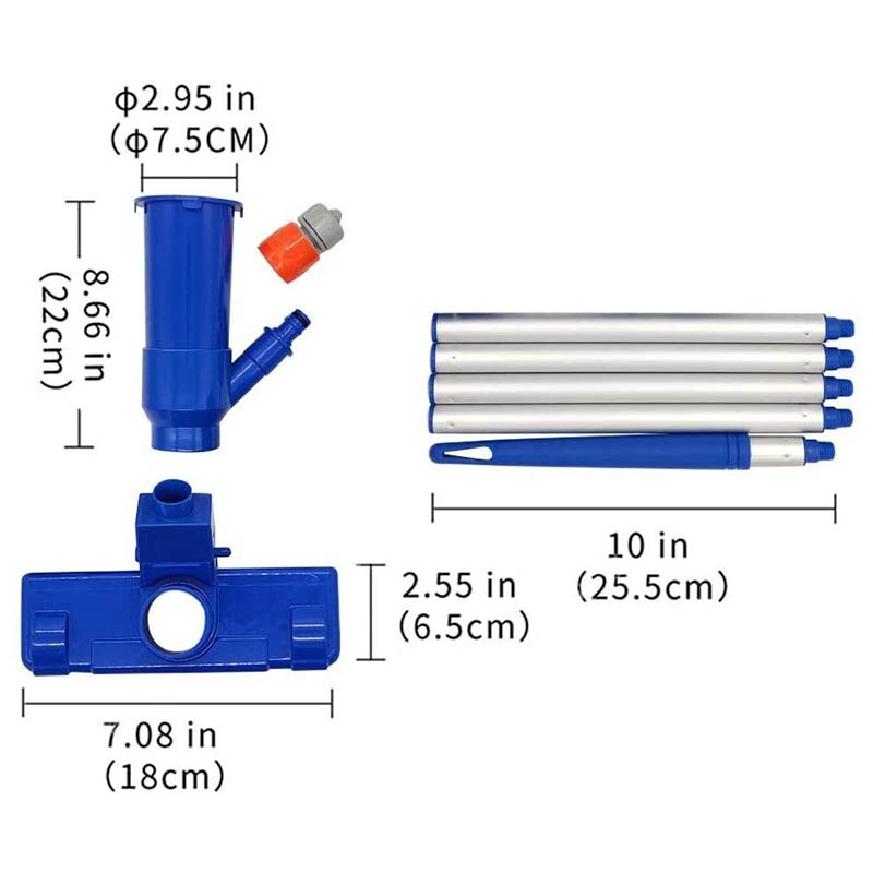Portable Multifunctional Swimming Pool Vacuum Jet Cleaning Vacuum Cleaner Spa Bathtub Bath Cleaning Accessories