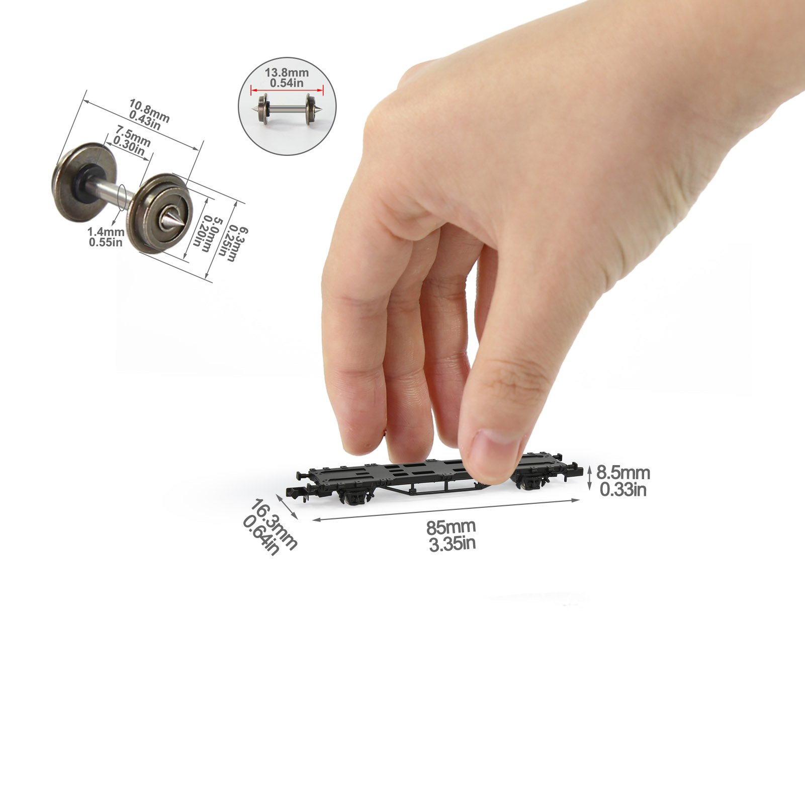 1 Set N Scale 1:160 Flat Car with 40' 20' Container Model Railway Wagons Freight Car C15061