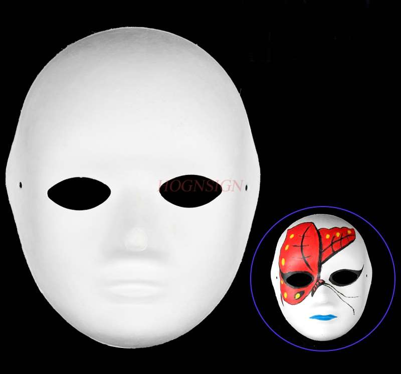 Kindergarten handmade pulp Peking opera mask white child blank painting hand drawn