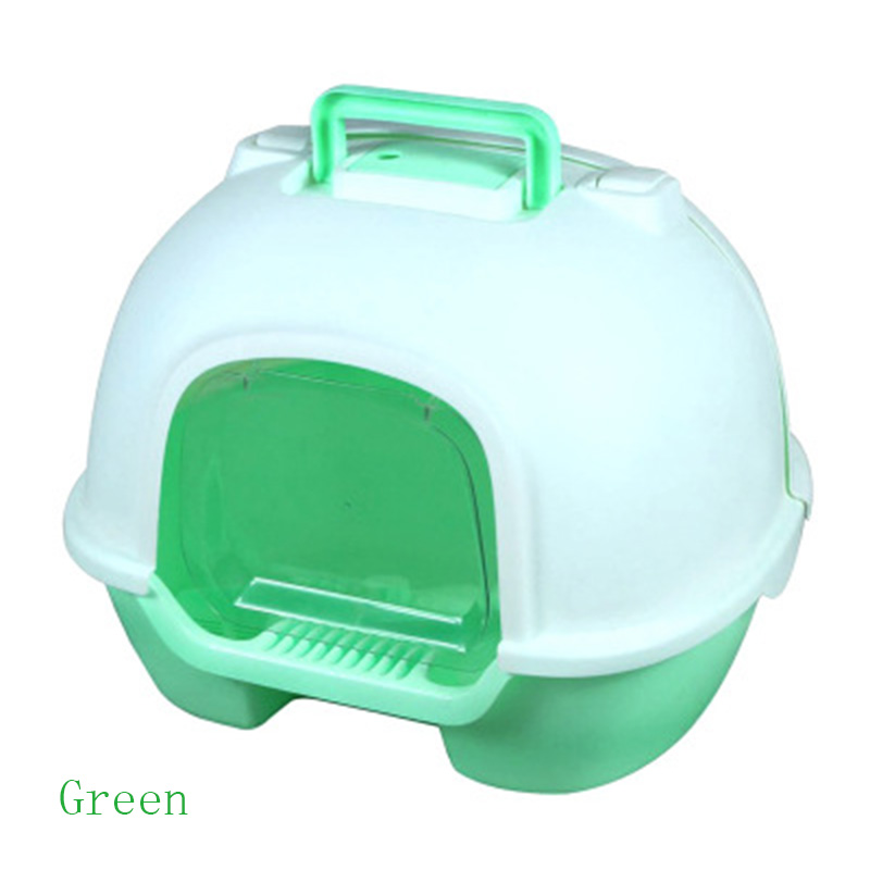 Bac à litière Anti-éclaboussures pour chat | Poêle pour animaux domestiques, plateau avec cuillère pour chat, maison de nettoyage des chats en plastique: Gris