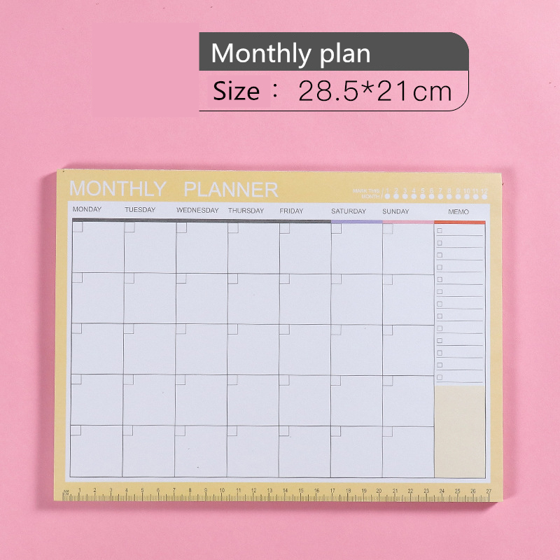 Notebook kawaii Daily Weekly Monthly Yearly Calendar Planner Agenda Schedule organizer journal book school A4 Flower