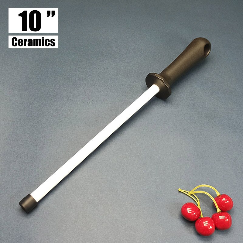 Diamond sharpening rod Tungsten steel carbon Knife kitchen Slaughterhouse butcher Ceramic Household honing steel knife sharpener: DONG 10 inch