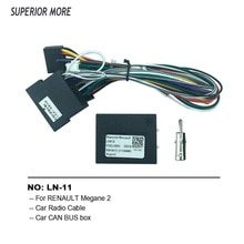 Cable de Radio de coche de 16 Pines, caja CAN BUS para RENAULT Megane2, arnés de cableado de alimentación, DVD, GPS, Unidad Principal Android, Conector de reproductor Multimedia