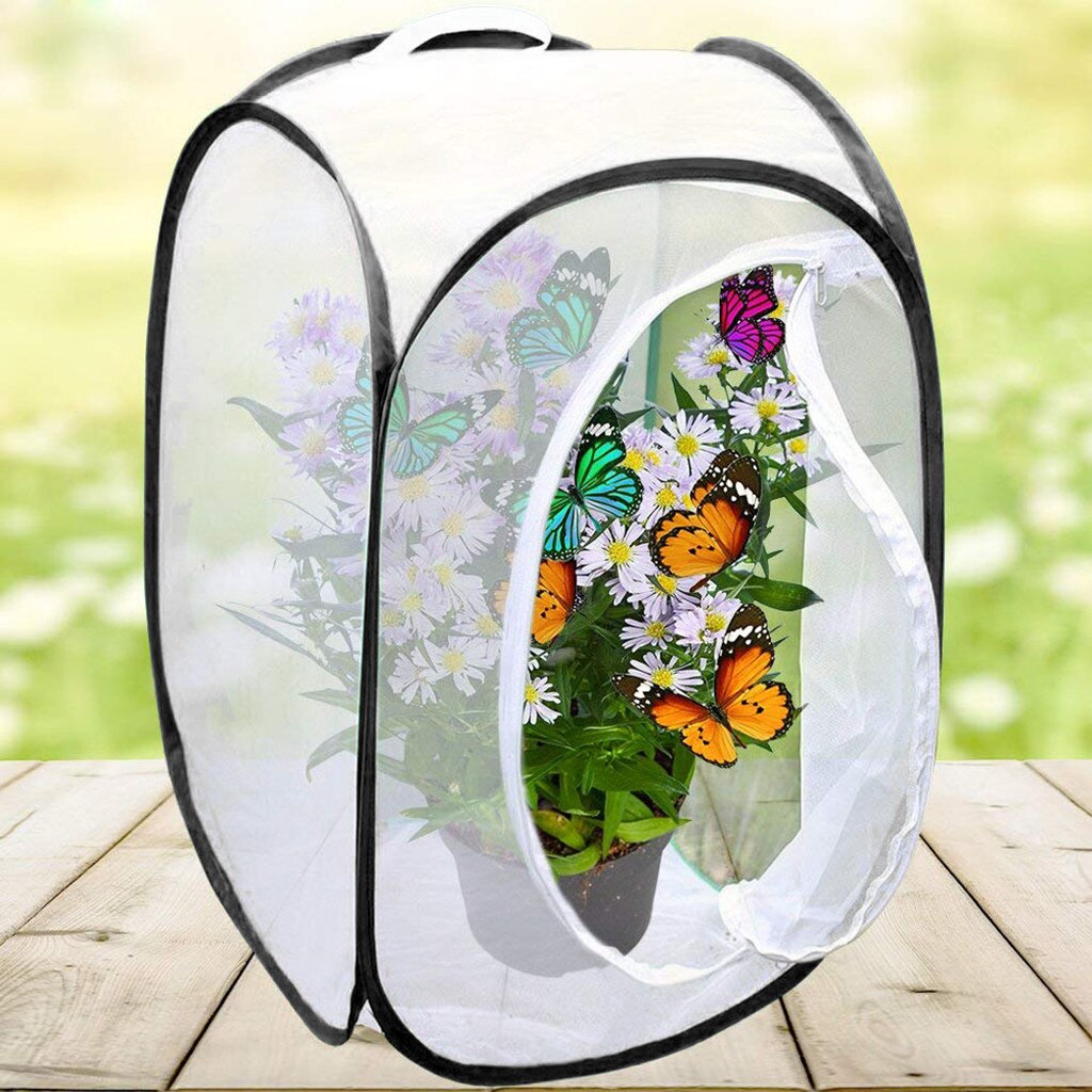 Portable Collapsible Insect Butterfly Habitat Cage Terrarium Open Butterfly Habitat Cage Housing Enclosure 40X40X60CM 2.18