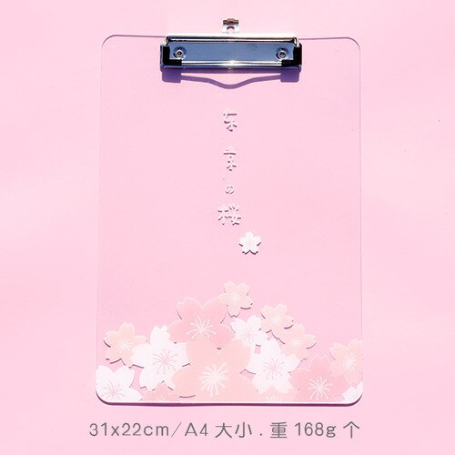 Rowboe søt skrivesaker kawaii mappe  a4 tavle mappe kontorrekvisita pad skrivesaker akryl skrivetavle kawaii rekvisita: Tokyo kirsebærblosso 2