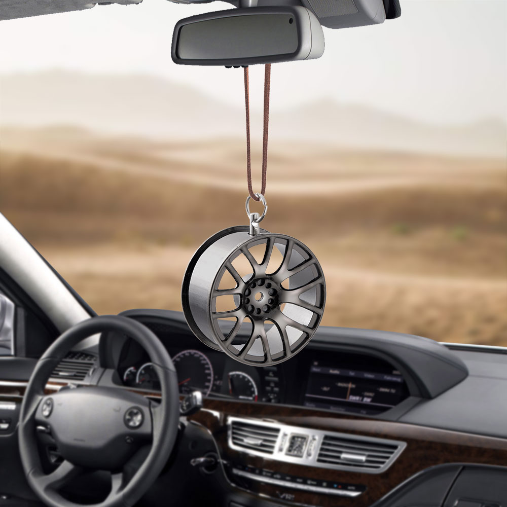 Bil ornament vedhæng metal hjulnav svinghjul hængende auto interiør hip-hop spejl dekoration dingle trim tilbehør