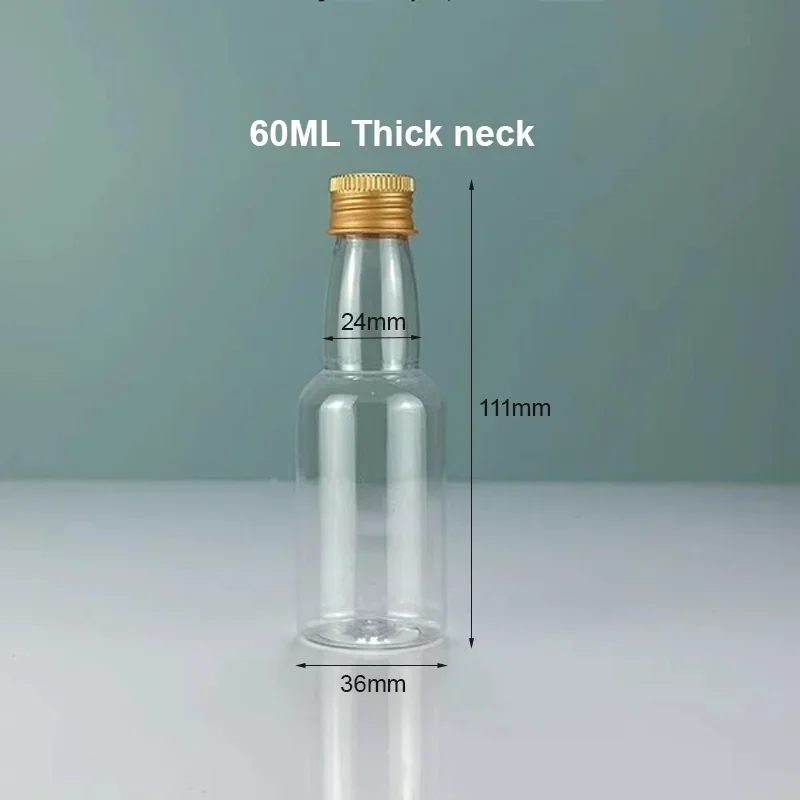 50st Plastic Mini Likeur Flesjes - 30ml-150ml - Leeg Draagbaar Herbruikbaar Drank Container: Bruin / 100ml