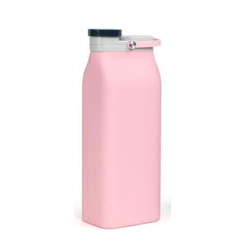 400/600Ml Siliconen Melk Water Fles Drinkware Voor Camping Wandelen Inklapbare Oprolbaar Lekvrije Buitensporten Fles Water: Pink 400ml