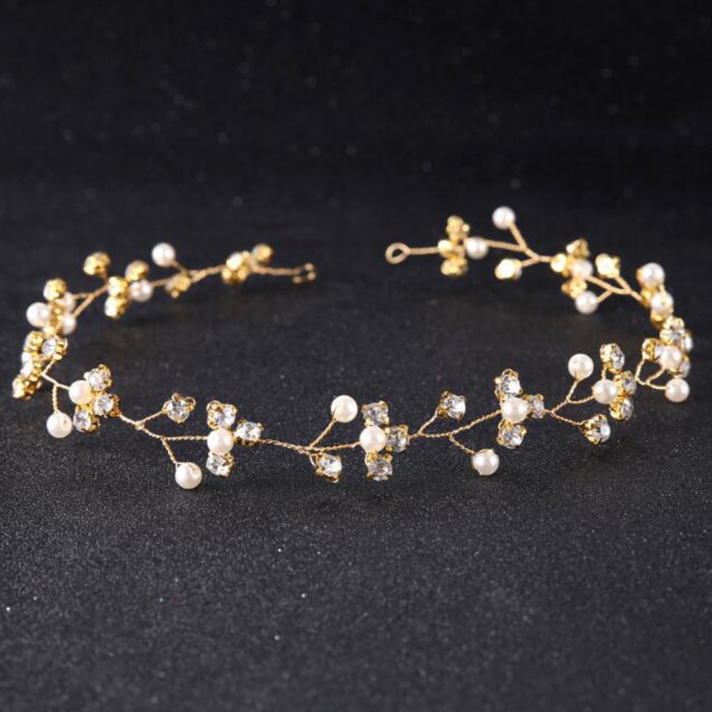 Bandeau diadème de mariage avec strass en argent et or, accessoires pour cheveux, bijoux de mariée