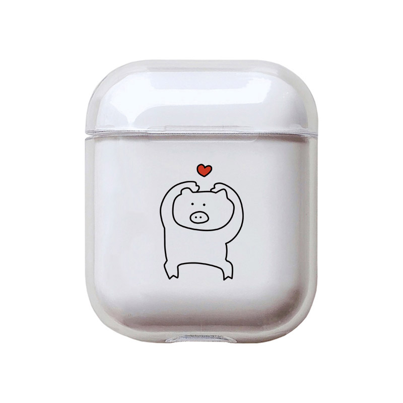 Funda rígida transparente bonita para Apple Airpods funda para auriculares con dibujos animados divertidos para Airpod Pro/2/1: For Airpods2 -6