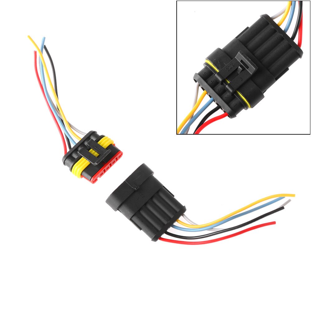 1 Juego de conectores eléctricos impermeables para coche, con cable automotriz, 1/2/3/4/5/6P, juego sellado de enchufe HID, accesorios para automóviles