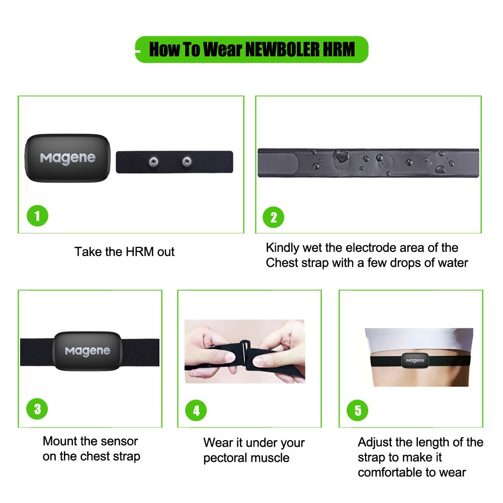 Magene – capteur de fréquence cardiaque H64, sangle de poitrine, Bluetooth 4.0 ANT +, exercice, ceinture de fréquence cardiaque, Fitness en plein air, audition