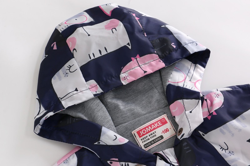 Baby Girls Jacket Winter Jacket For Girls Coat Kids Warm Hooded cat print Outerwear Boys Jacket Coat Children ClothesL30830
