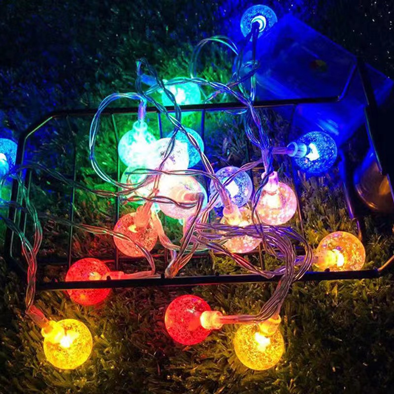 3M/6M/10M LED Crystal Ball String Lights Outdoor Lamp Battery USB Power Romantic Bubble Ball Light String decoration Waterproof: Blue / 300W
