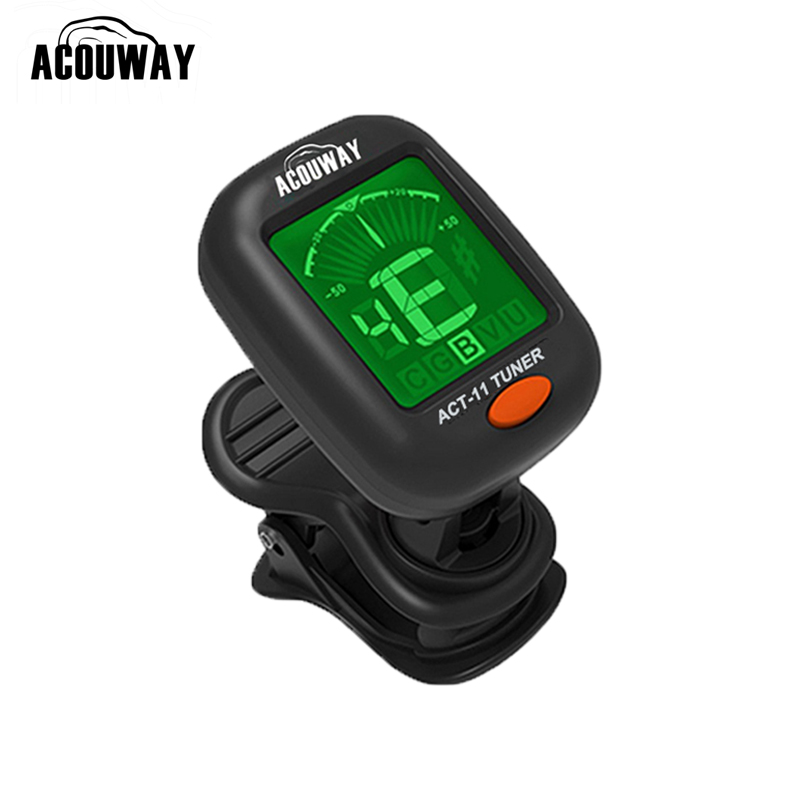 Acouway Guitar Ukulele Tuner Violin Bass Electronic Tuning Tuner Clip-On Chromatic Tuner 360 DegreeRotate With 5 Tuning Model: ACT-11