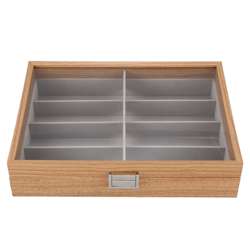 Display Case - 8 Slots - Imitation Leather - Organizer Collector - Black