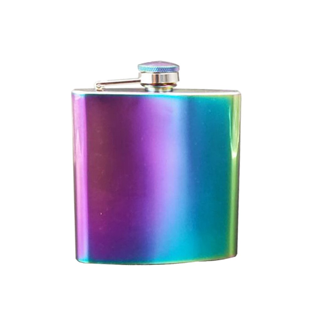 Portable 6oz Stainless Steel Hip Flask Pocket Hip Flask Alcohol Whiskey Drink Hip Flask Screw Cap Colorful