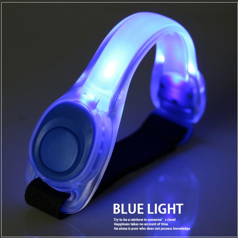 Bicycle Lights Led Silicone Arm With Safety Indicator Light For Night Running Luminous Arm With Luminous Cheering Props: blue