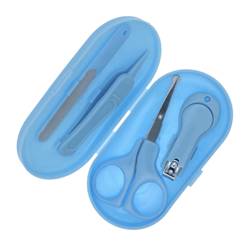 1 Set 4 Stuks Kind Schaar Praktische Baby Nagelknipper Trimmer Dagelijks Baby Manicure Kit Care: Blauw