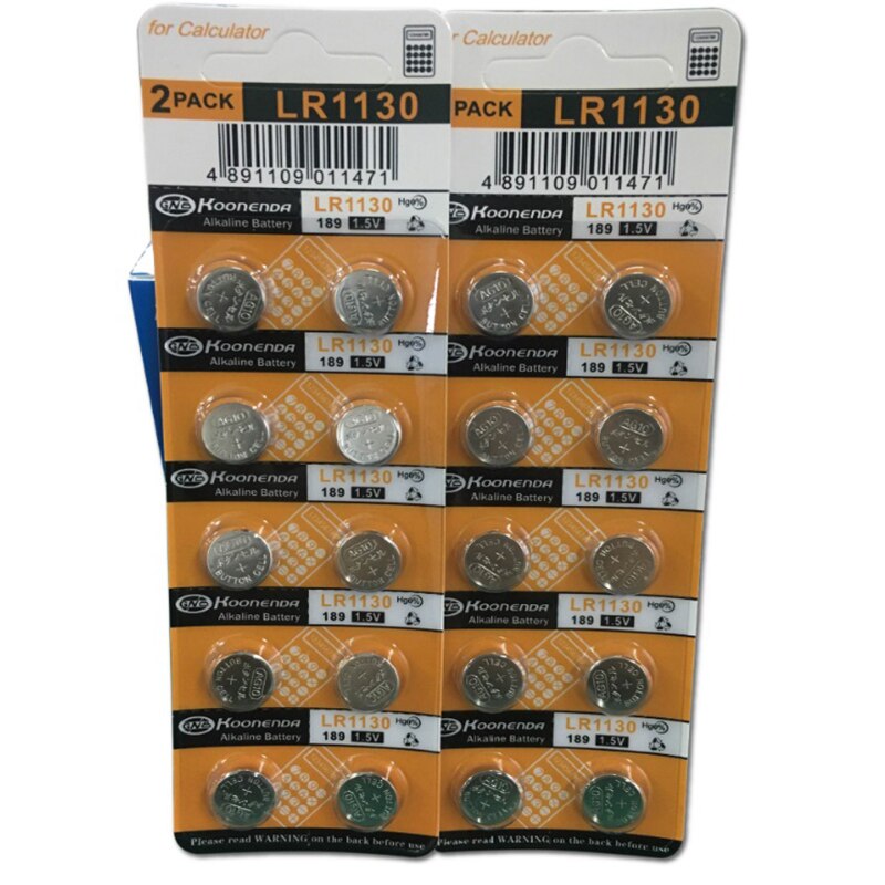 10 stk 1.55v ag10 lr1130 389a 198 lr54 knappe batterier 189 lr54 celler mynt alkalisk batteri  sr54 389 189 til klokkedatamaskiner