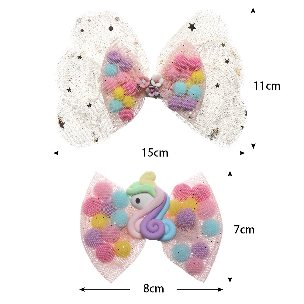 Paleta dulce de lazos para el pelo lazos de pelo con purpurina con Clip de baile de lazo Clip para el pelo niñas horquillas accesorios para el cabello