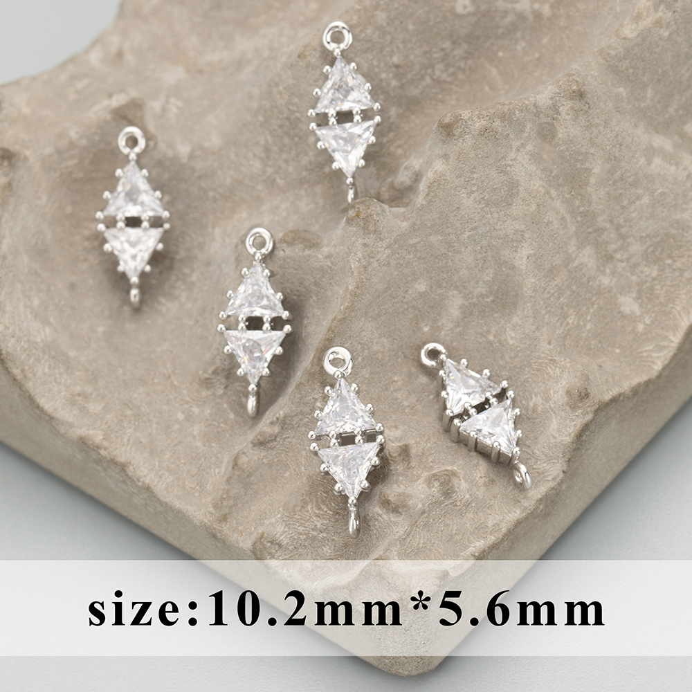 GUFEATHER MC73, accesorios de joyería, chapado en rodio de oro de 18k, sin níquel, cobre, circonita, fabricación de joyas, dijes, colgantes diy, 10 unids/lote