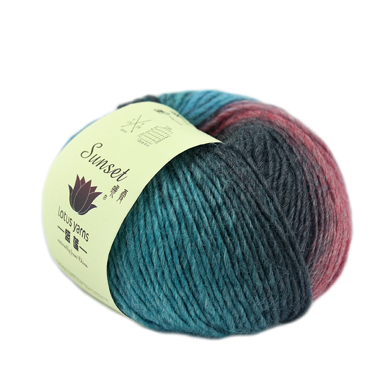 50g merino uld garn regnbue garn hanks til håndstrik og hækling