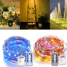 Gebühr Lichter Batterie Betrieben LED Lichterketten Fernbedienung Timer funkeln Schnur Lichter 8 Modi 5m 10m Glühwürmchen lichter