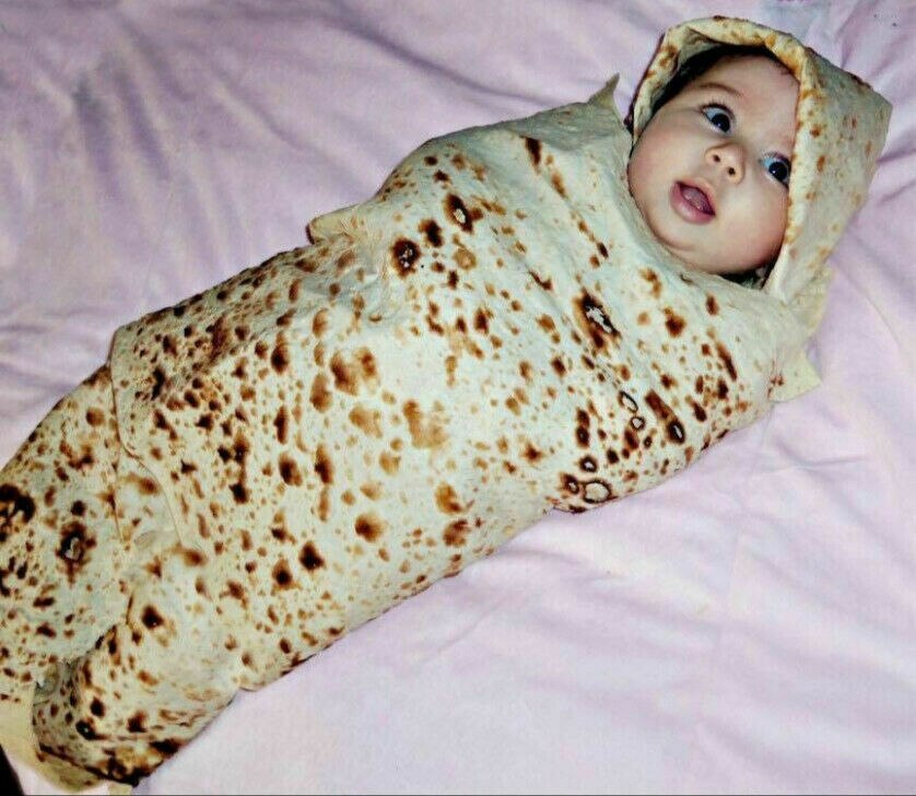 Pizza burrito baby filt mjöl tortilla linda filt sovande linda wrap