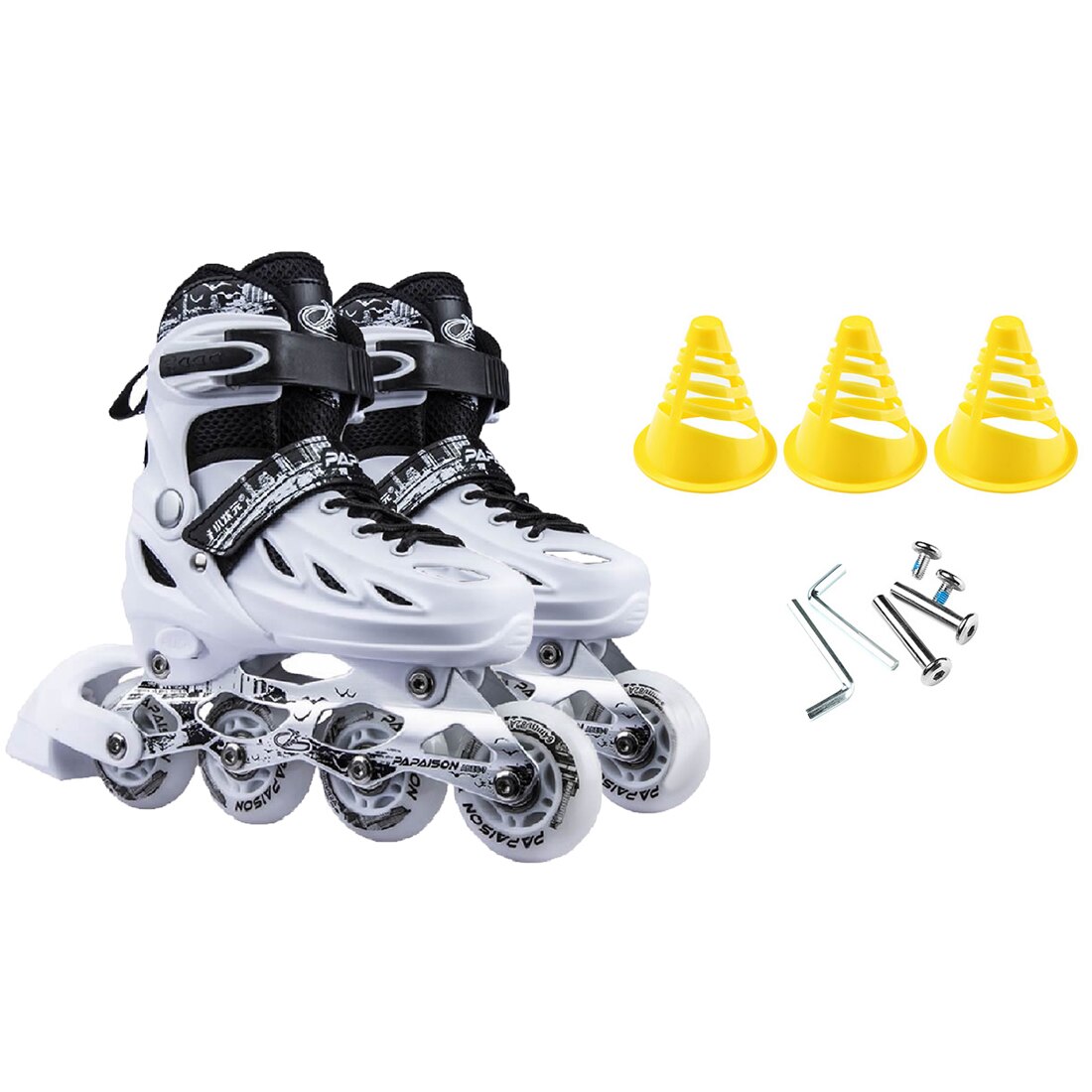 Verstellbare Inline-Rollschuhs chuhe profession elle blinkende Schiebe-Sneaker Outdoor-Rennen Eis schnell lauf 4 Räder Schuhe: Beige / 3.5