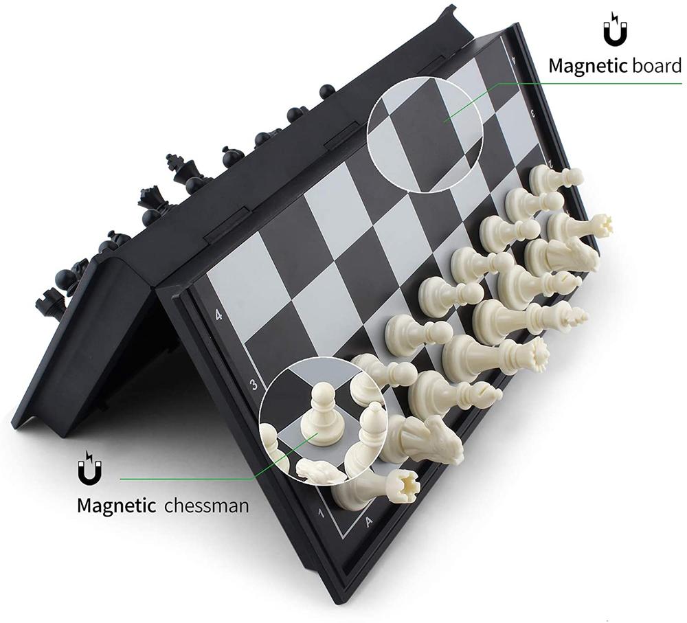 38810 Small Magnetic Chess Set Travel Chess Set With Folding Board Portable Chessboard: B