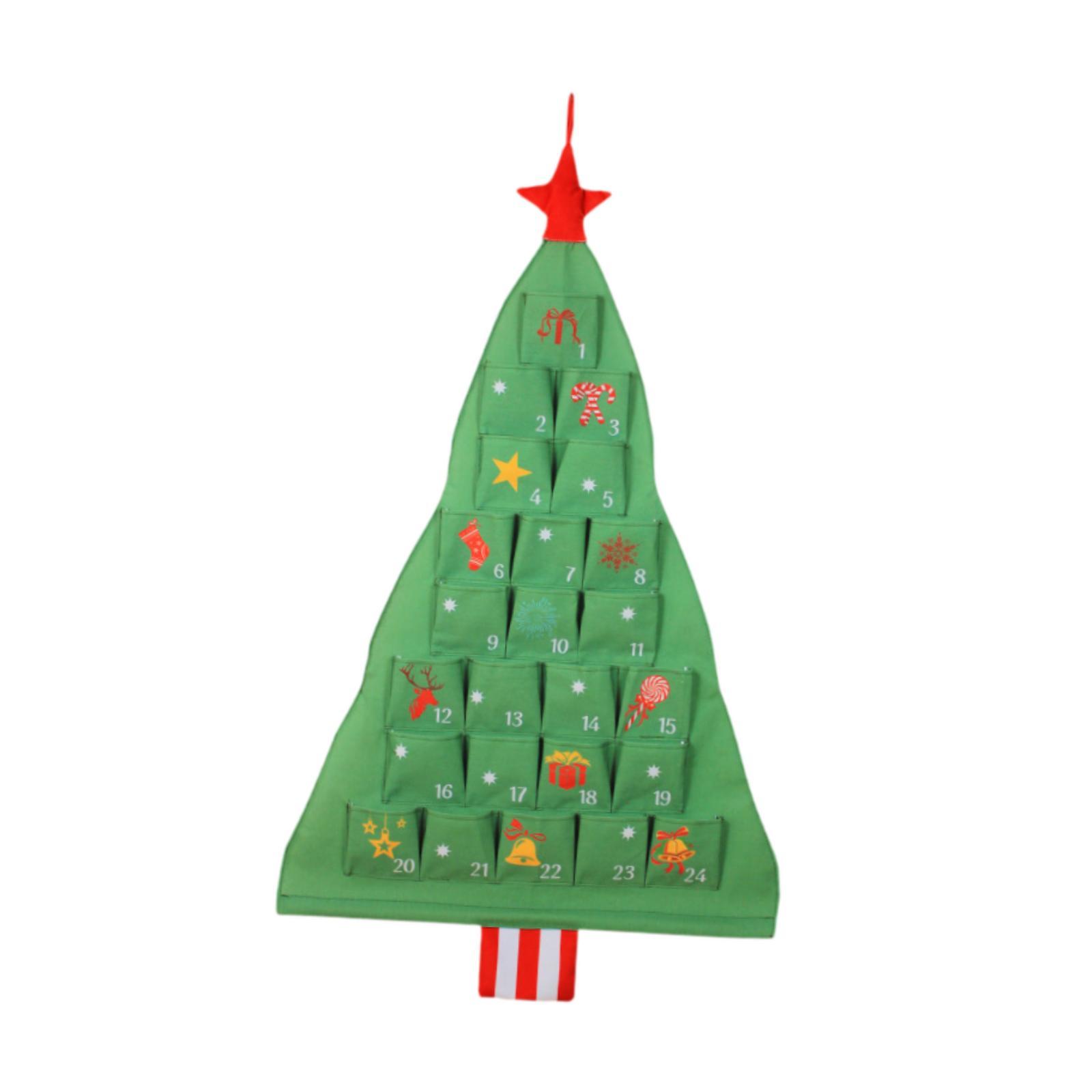 Calendario de Adviento de Navidad, 24 días, calendario colgante, decorativo para pared